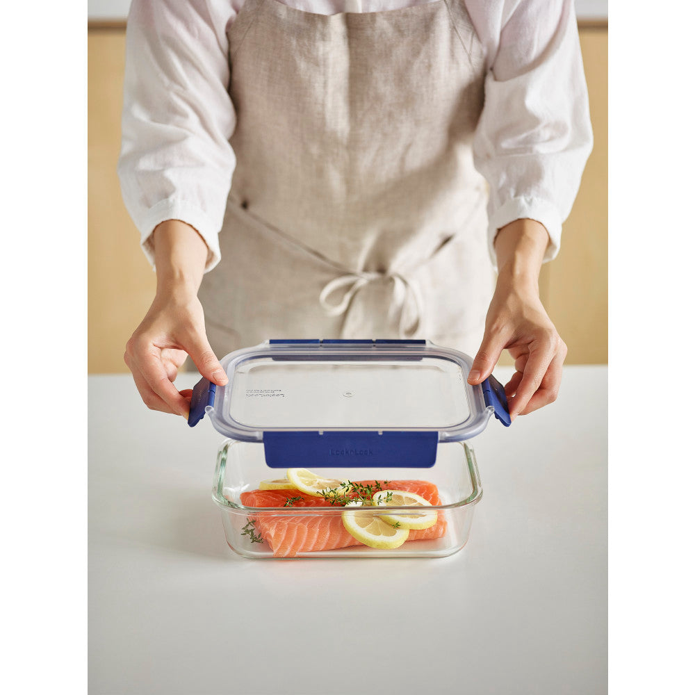 Locknlock Top Class Glass With Tritan Lid Rectangle 380ml