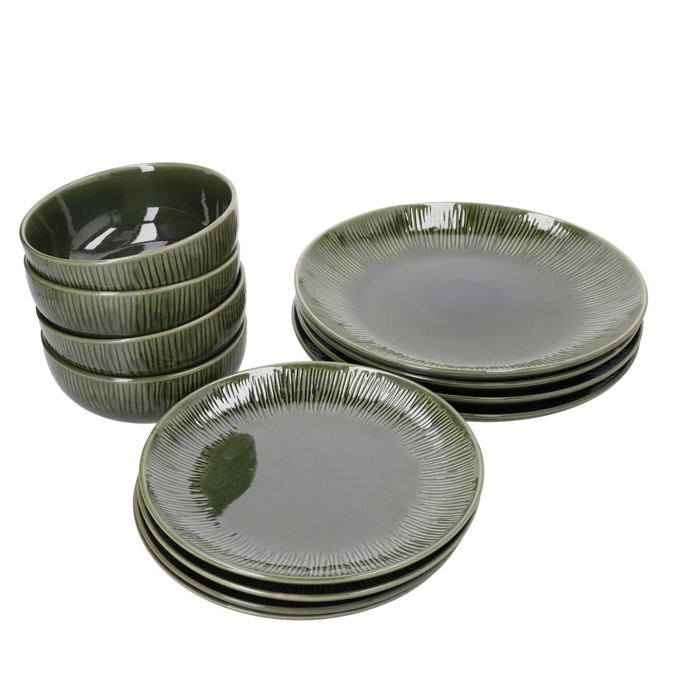 Mikasa Jardin 12 Piece Stoneware Dinner Set