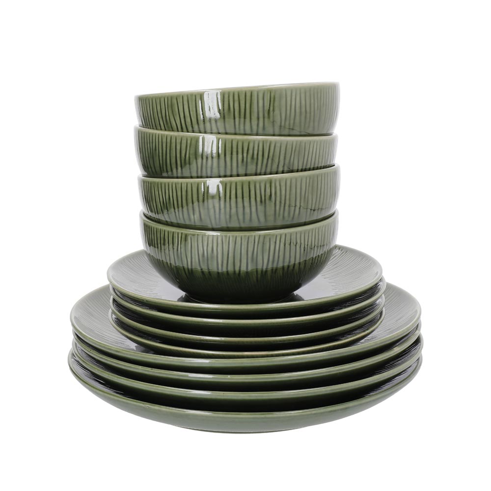 Mikasa Jardin 12 Piece Stoneware Dinner Set