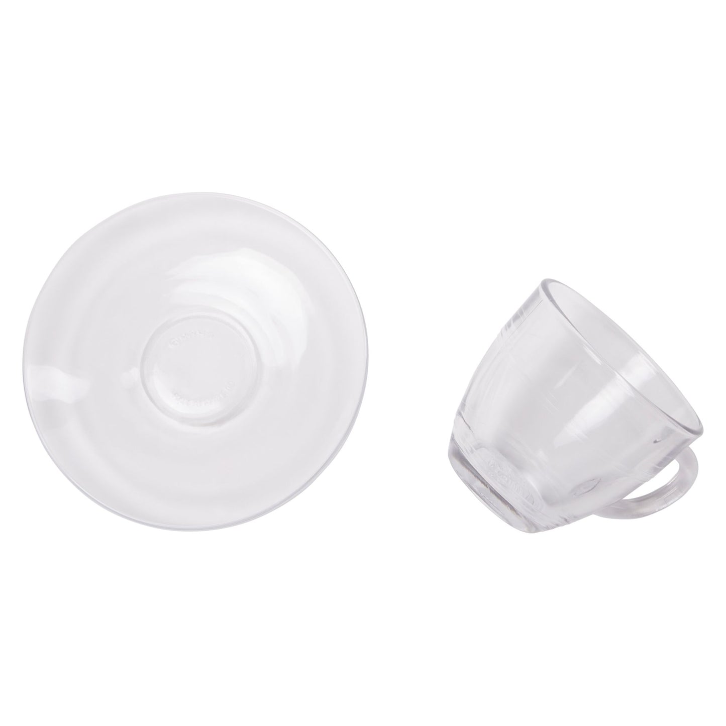 Duralex Gigogne Set of 6 Clear Cup & Saucer 220ml