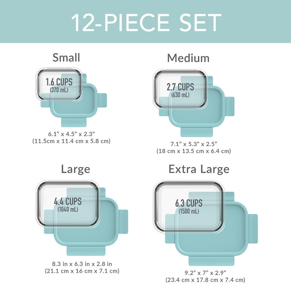 Bentgo 12 Piece Rectangle Glass Food Storage Set