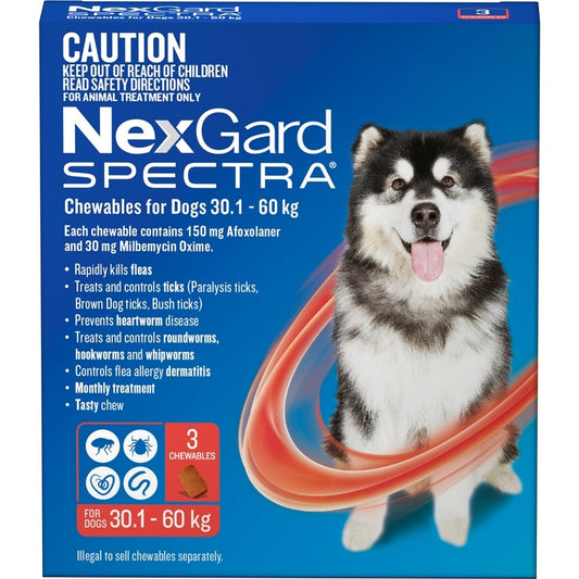 Nexgard Spectra Red For Very Large Dogs 30.1-60kg