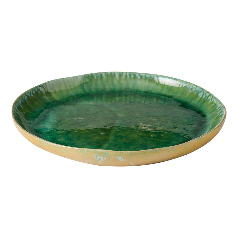 The Ecology Fieldstone Verde serving featuring earthy green and brown tones with a glossy finish.