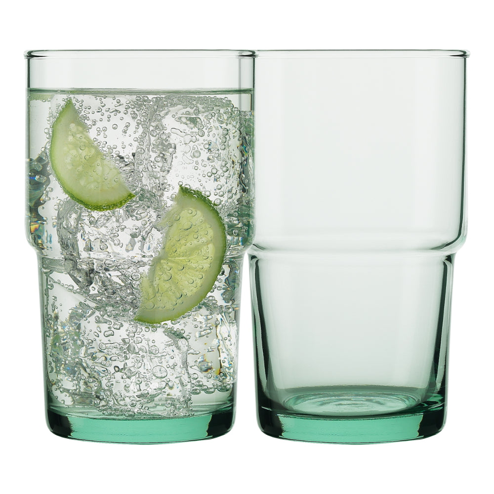 Ecology Habitat Set Of 6 Recycled Glass Highball Glasses 390ml