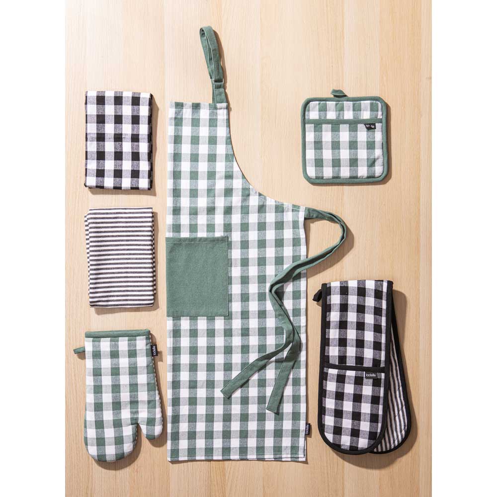 Ladelle Eco Set of 2 Gingham Oven Mitts
