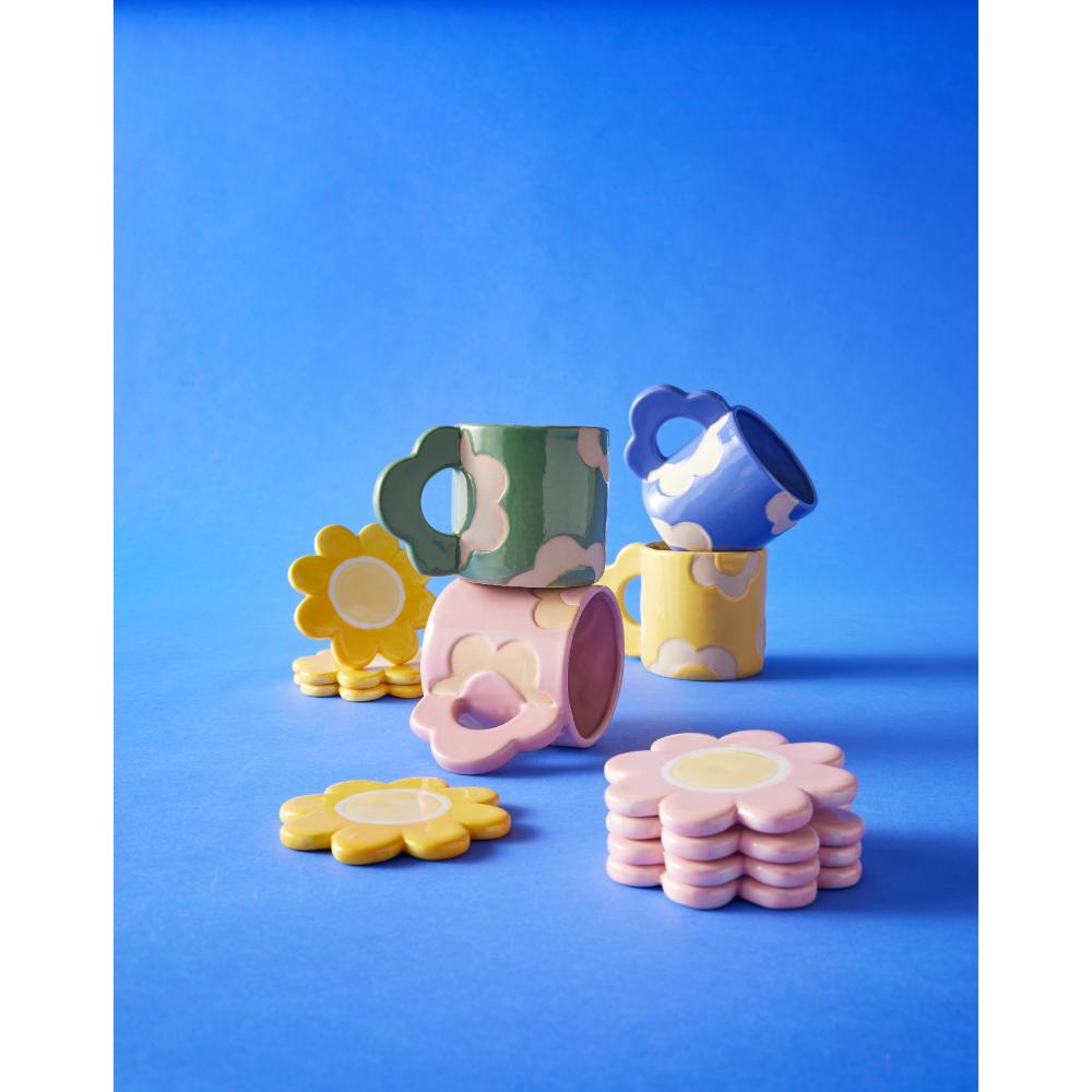 Emporium Posey 400ml Flower Mugs with blue background at House