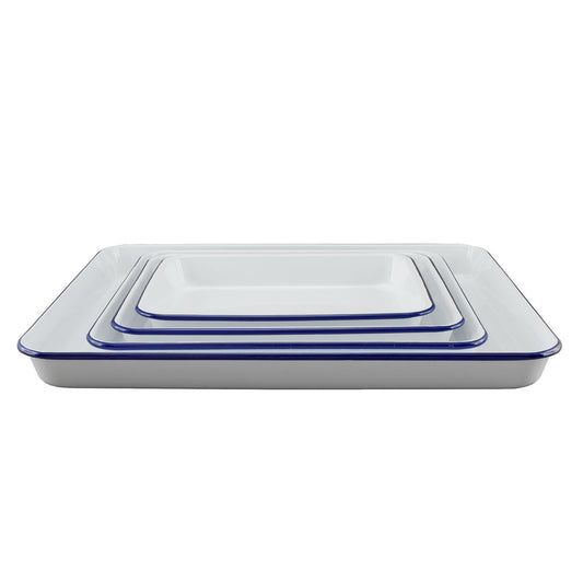 Falcon 4 Piece Baking Tray Set White & Blue