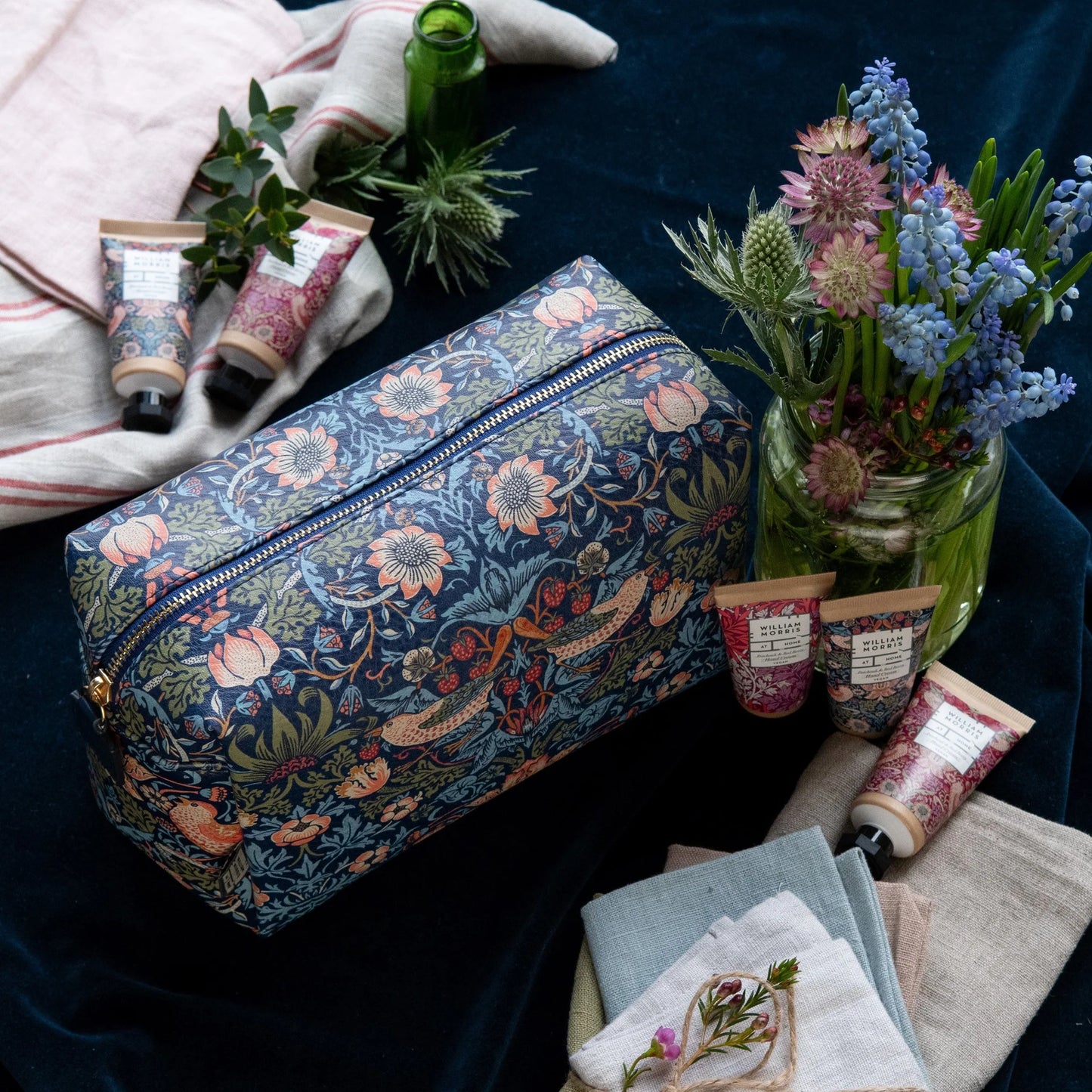 William Morris At Home Strawberry Thief Toiletry Bag