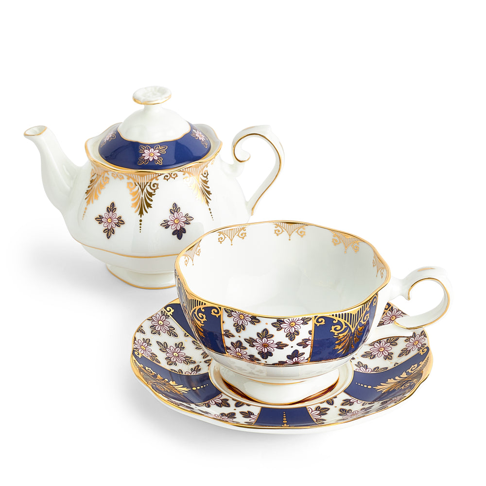 Royal Albert 100 Years Tea For One Regency Blue 1900