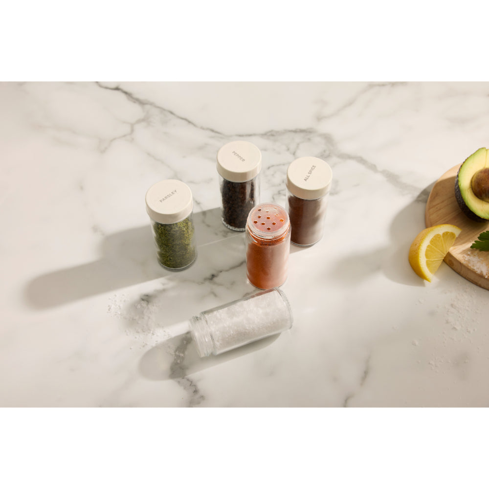 Davis & Waddell Newbury Stainless Steel Spice Rack Jar Set