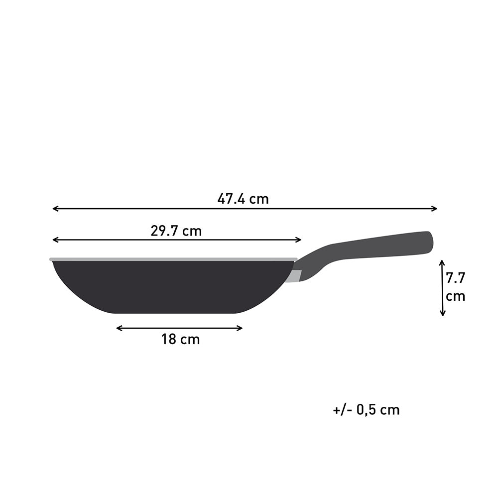 Tefal Revive Ceramic Induction Non-Stick Wok 28cm measurements infographic at House