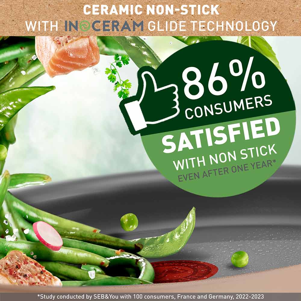 Tefal Revive Ceramic Induction Non-Stick Wok 28cm infographic at House