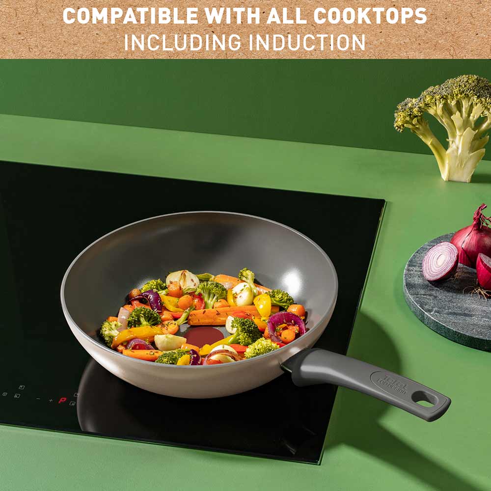 Tefal Revive Ceramic Induction Non-Stick Wok 28cm infographic at House