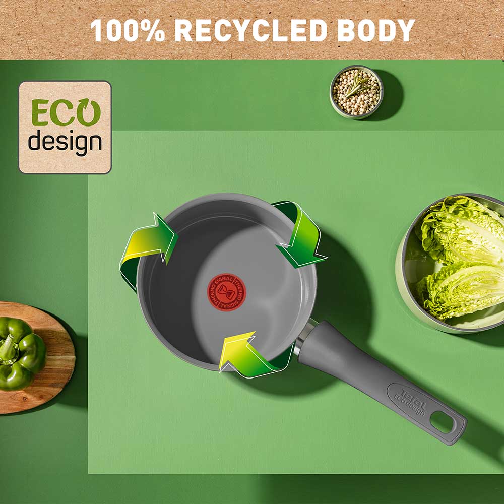 Tefal Revive Ceramic Induction Non-Stick Saucepan 18cm infographic at House