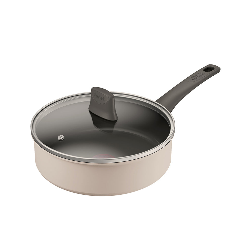 Tefal Revive Ceramic Induction Non-Stick Saute Pan and Lid 24cm Cream at House