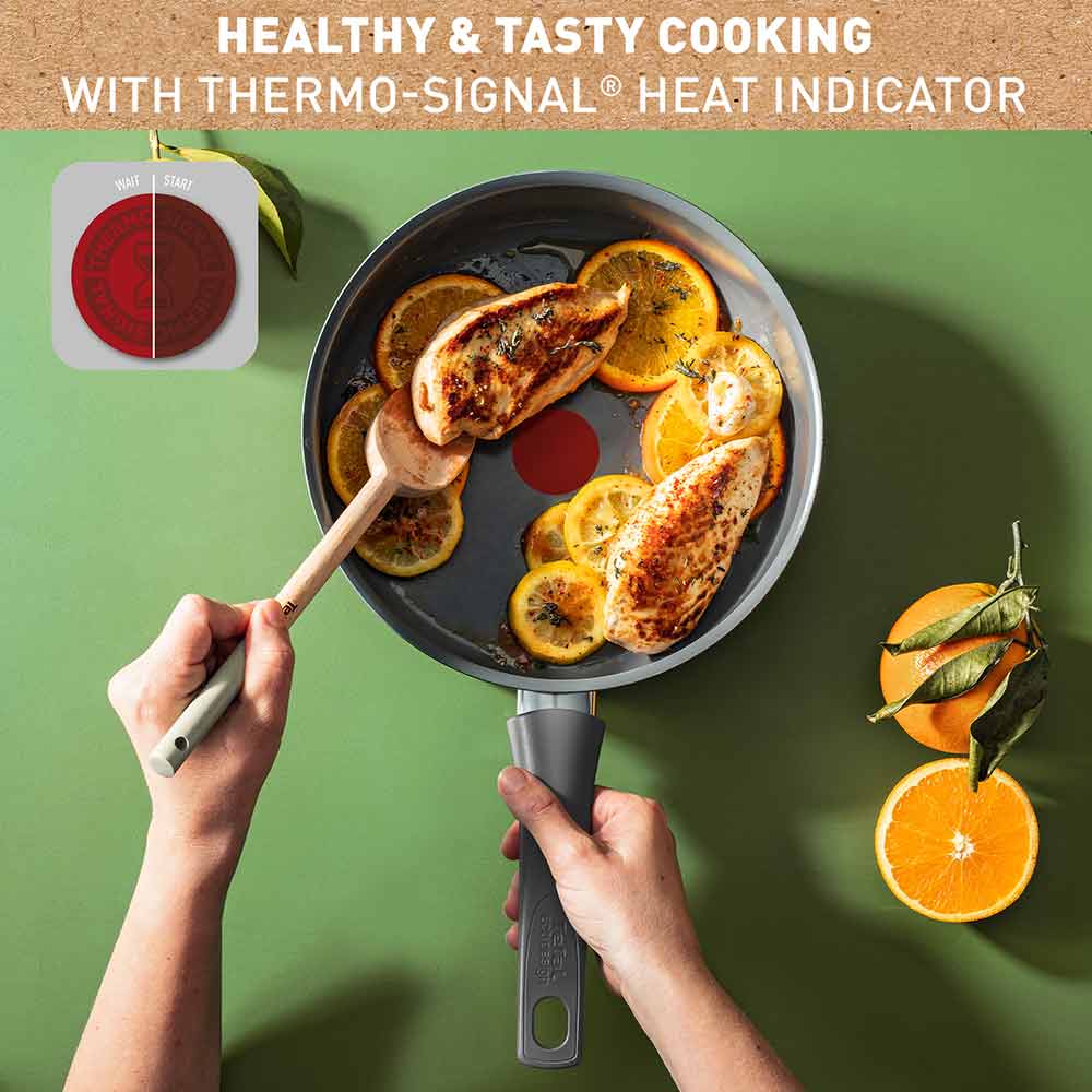 Tefal Revive Ceramic Induction Non-Stick Saute Pan and Lid 24cm infographic at House