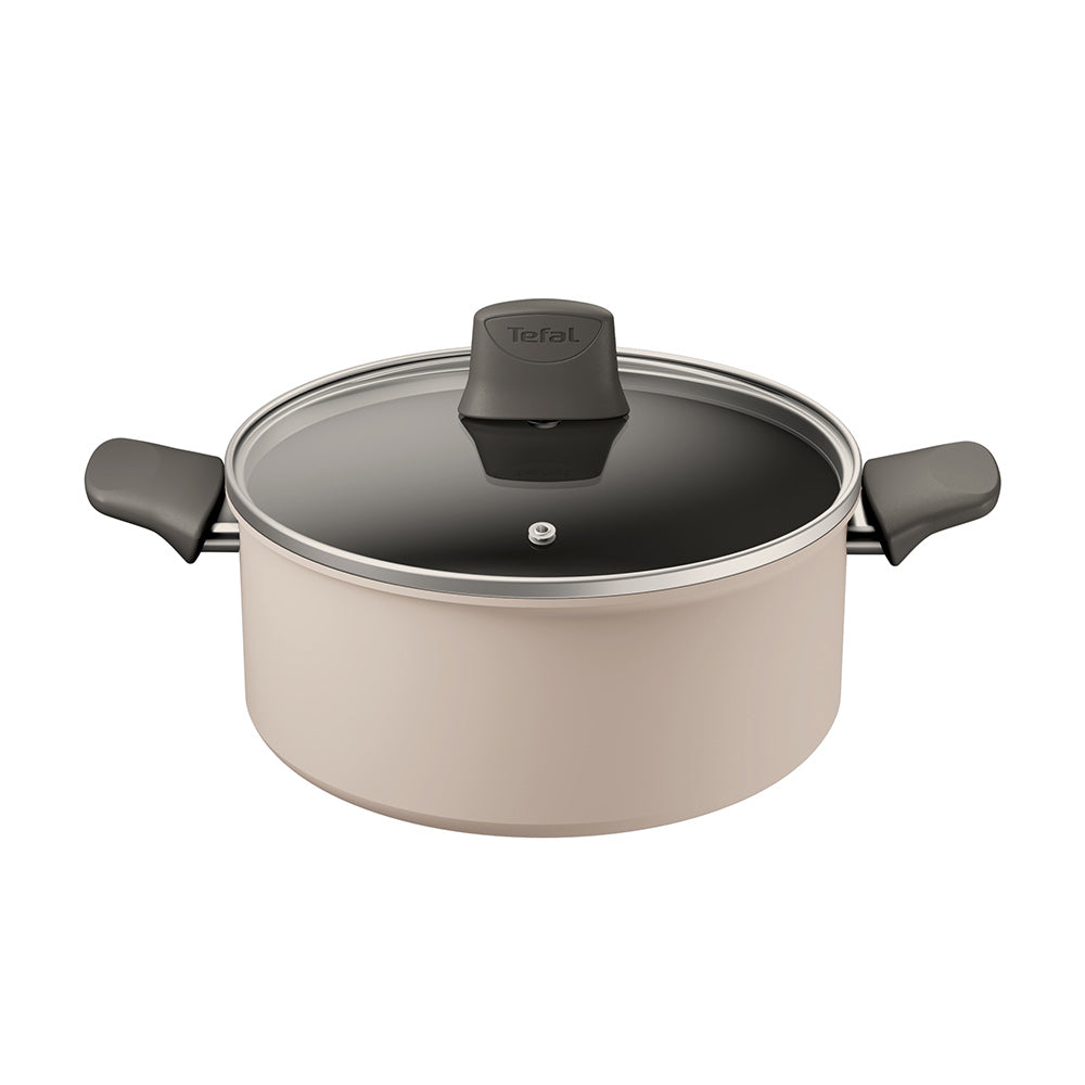 Tefal Revive Ceramic Induction Non-Stick Stewpot and Lid 24cm Cream at House