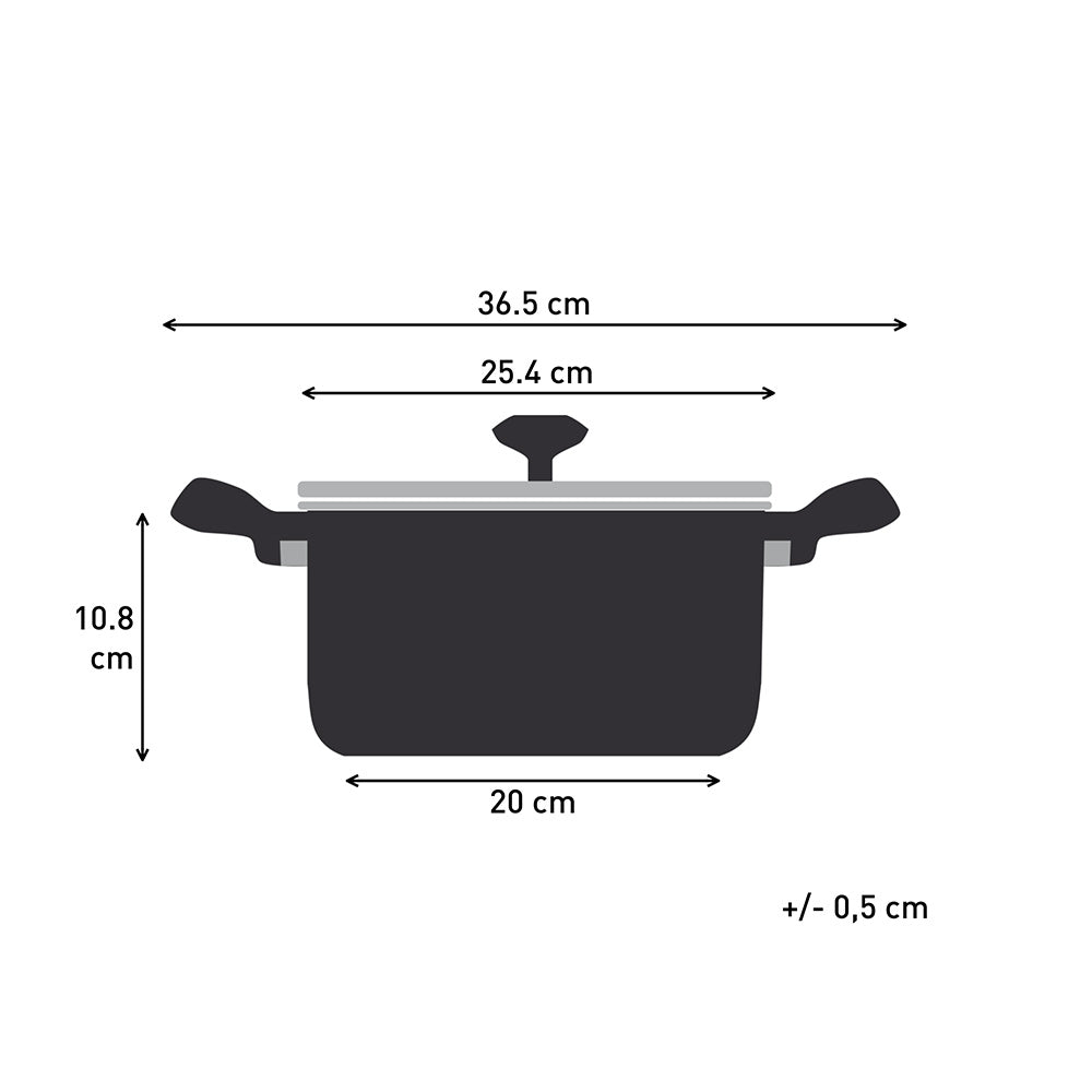 Tefal Revive Ceramic Induction Non-Stick Stewpot and Lid 24cm measurement infographic at House