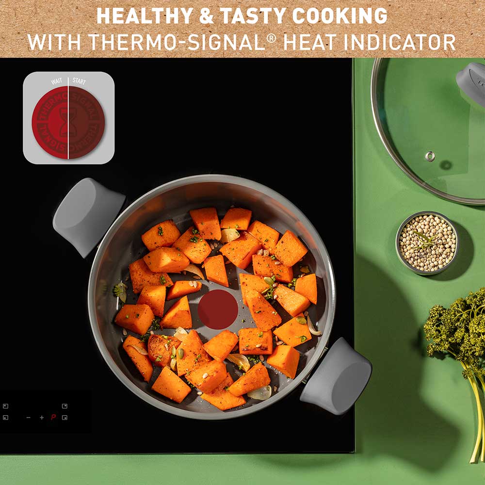 Tefal Revive Ceramic Induction Non-Stick Stewpot and Lid 24cm infographic at House