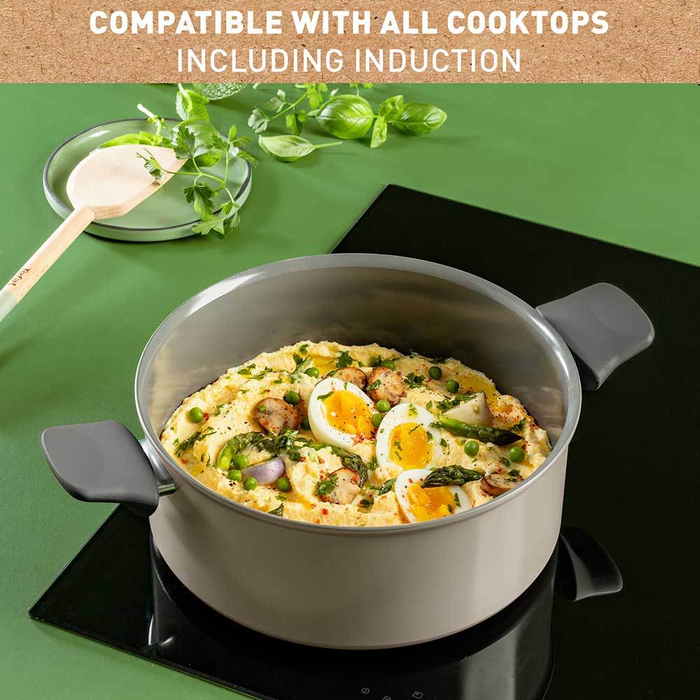 Tefal Revive Ceramic Induction Non-Stick Stewpot and Lid 24cm infographic at House