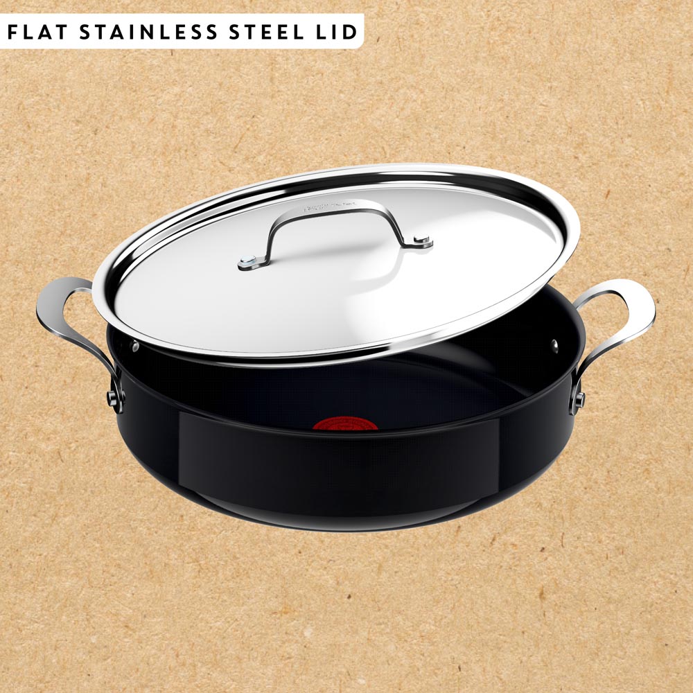 Tefal by Jamie Oliver Ceramic Enjoy Shallow Pan 30cm with Pan Protector