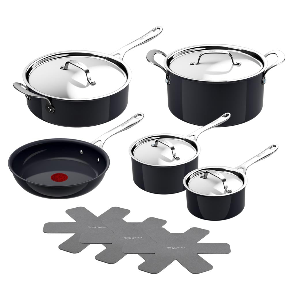 Tefal by Jamie Oliver Ceramic Enjoy 5 Piece Cookware Set with Pan Protectors - House