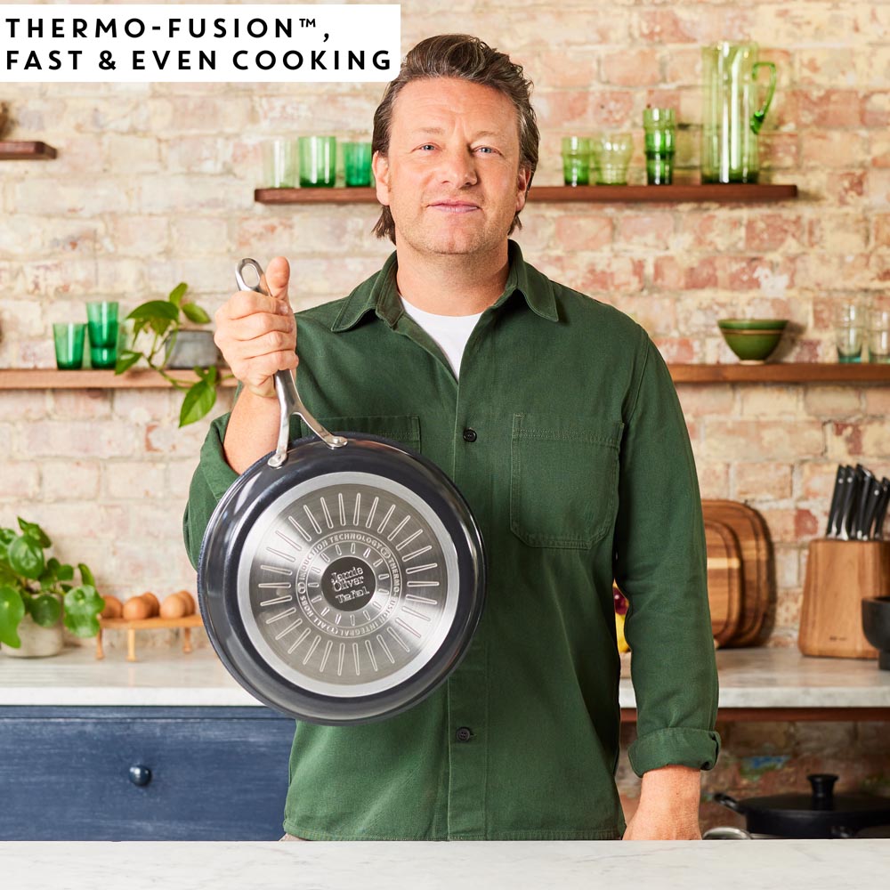 Tefal by Jamie Oliver Ceramic Enjoy 5 Piece Cookware Set with Pan Protectors