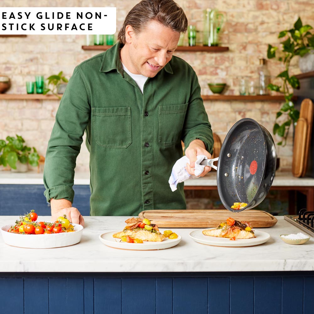 Tefal by Jamie Oliver Ceramic Enjoy 5 Piece Cookware Set with Pan Protectors