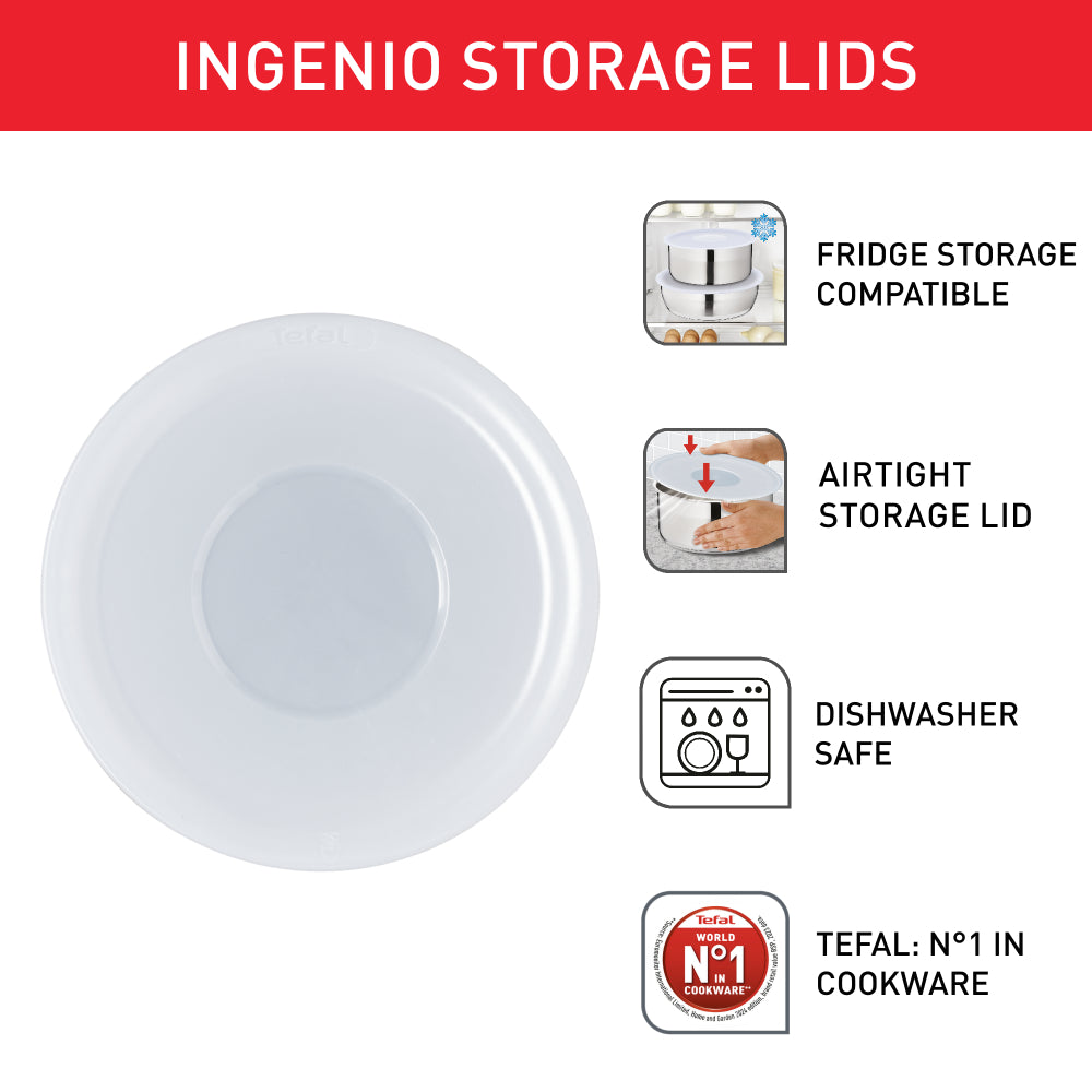 Tefal Ingenio Set of 3 Plastic Lids 16cm 18cm & 20cm