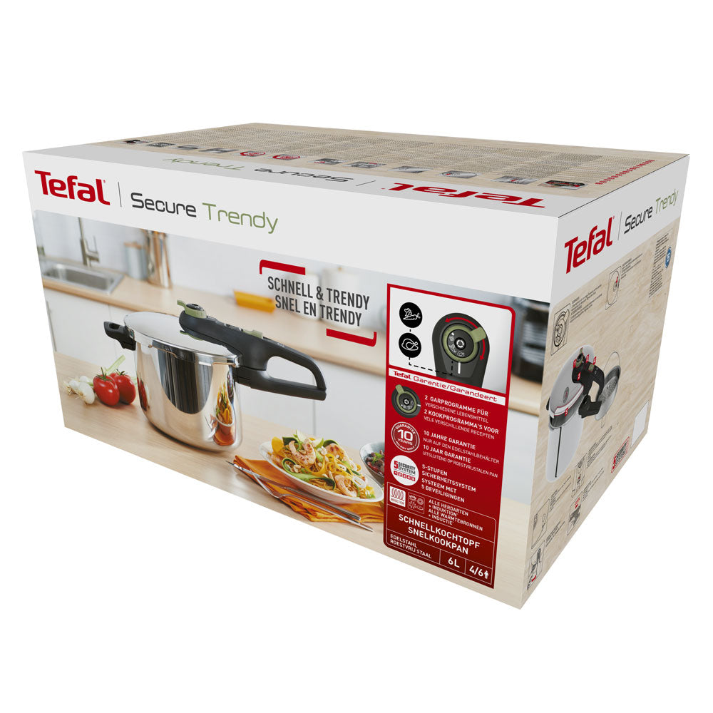Tefal Secure Trendy Induction Stainless Steel Pressure Cooker
