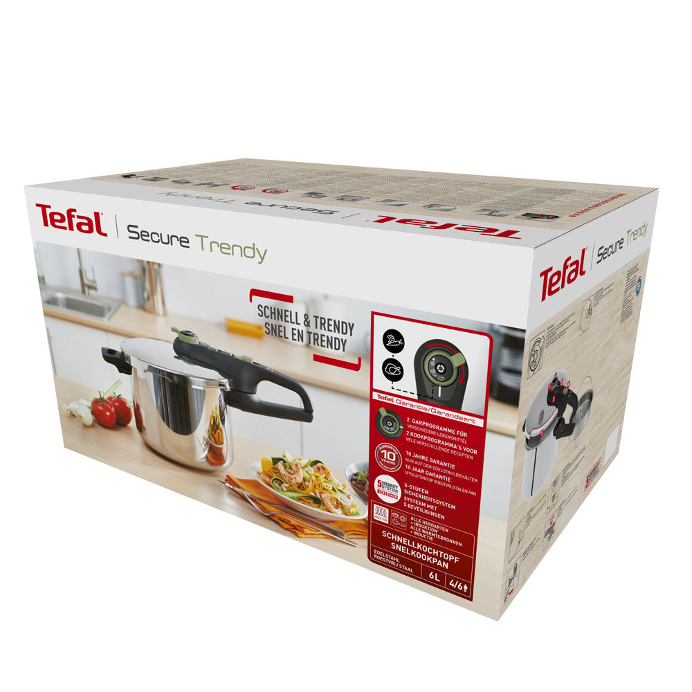 Tefal Secure Trendy Induction Stainless Steel Pressure Cooker
