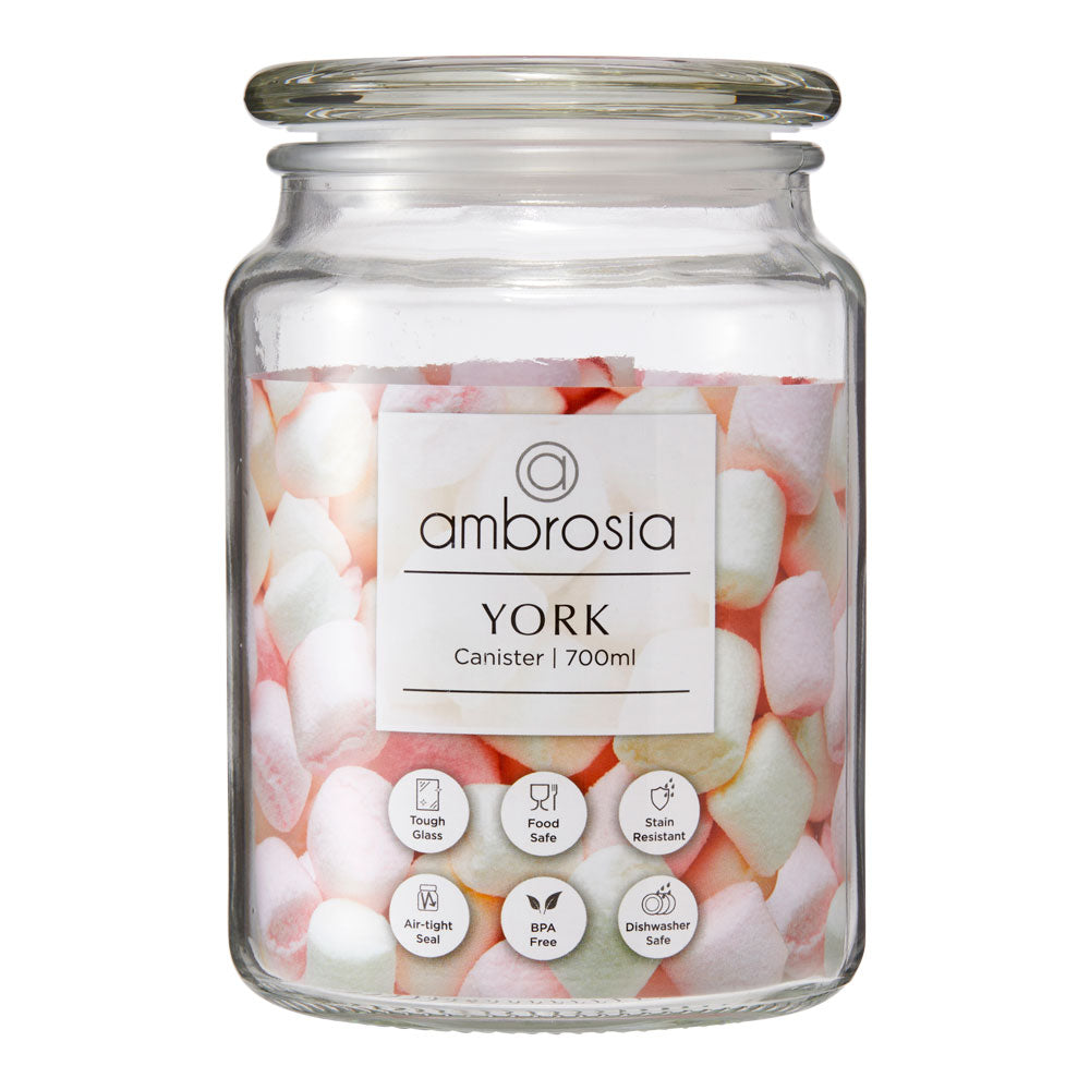 Ambrosia York Glass Canister 700ml