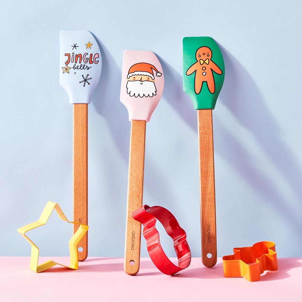 Ambrosia Santas Workshop Spatula with Cookie Cutter - Surprise Stocking Filler