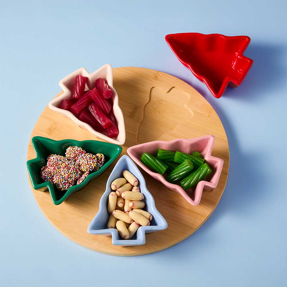 Ambrosia Santas Workshop Serving Bowls with Platter 28cm