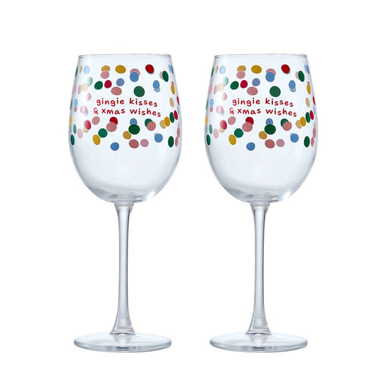Ambrosia Santas Workshop Set of 2 Wine Glasses