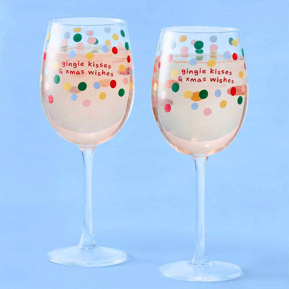 Ambrosia Santas Workshop Set of 2 Wine Glasses