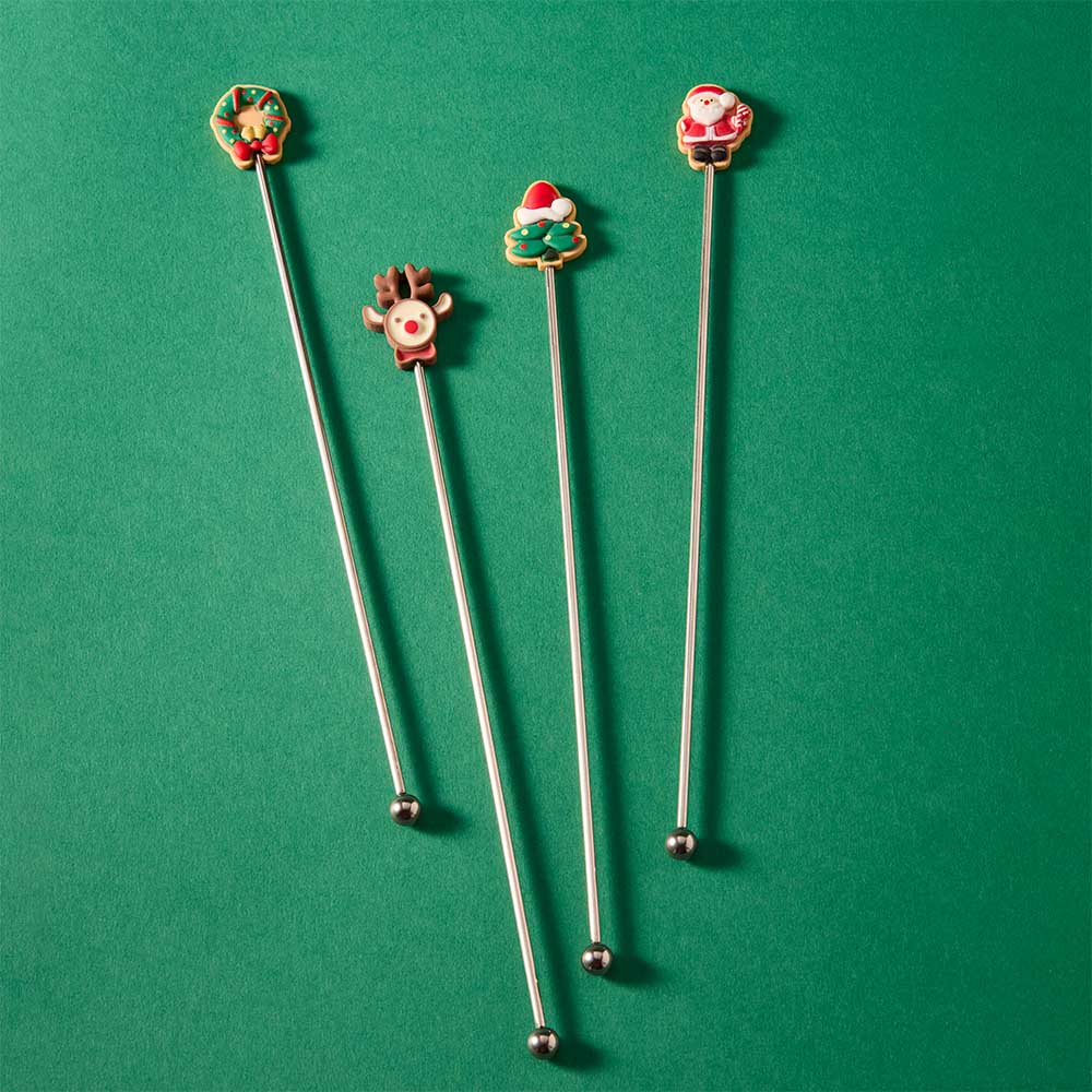 Ambrosia Santas Workshop Set of 4 Cocktail Stirrers