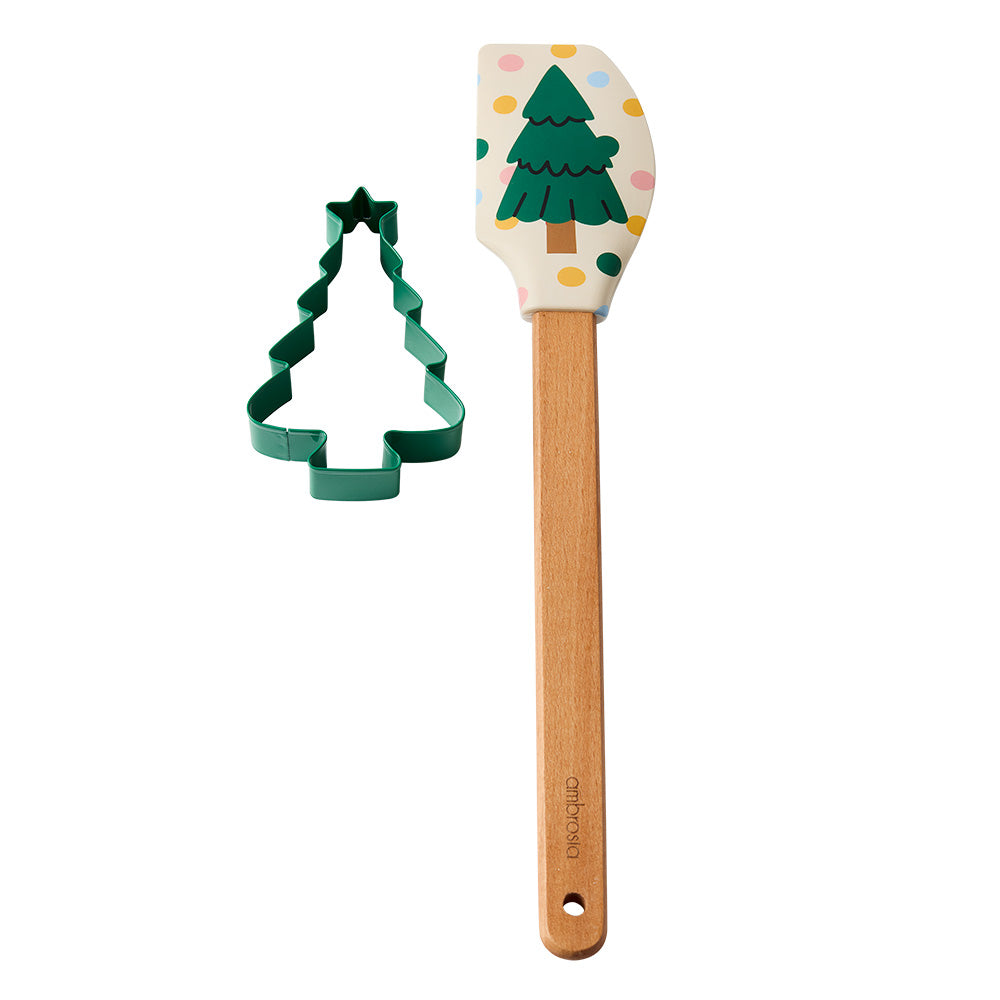 Ambrosia Santas Workshop Spatula with Cookie Cutter - Surprise Stocking Filler