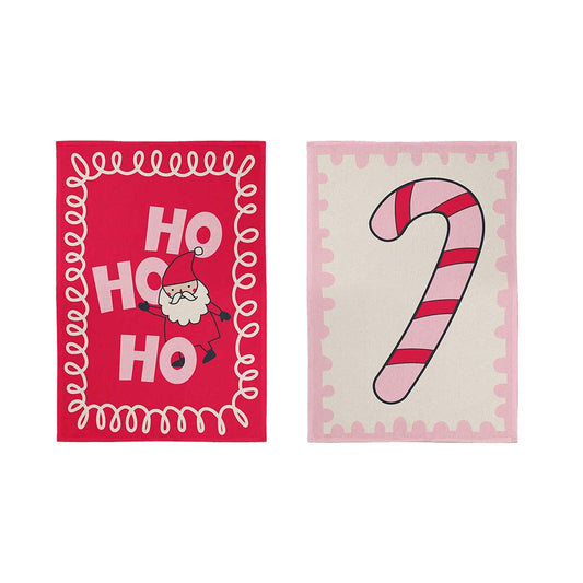 Ambrosia Santas Workshop Set of 2 Tea Towels