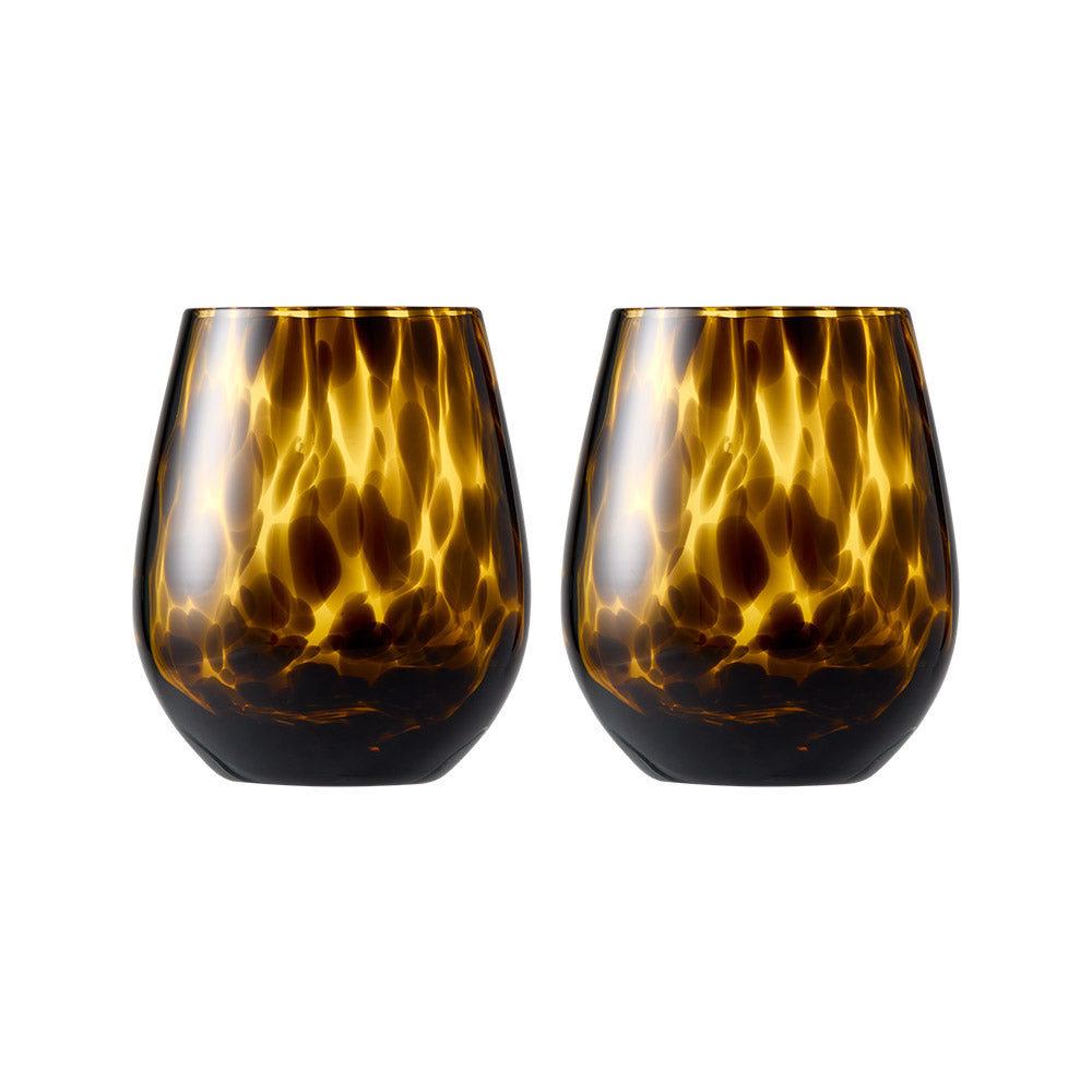 Cellar Premium Luxe Set of 2 Spot Stemless Wine Glasses 430ml