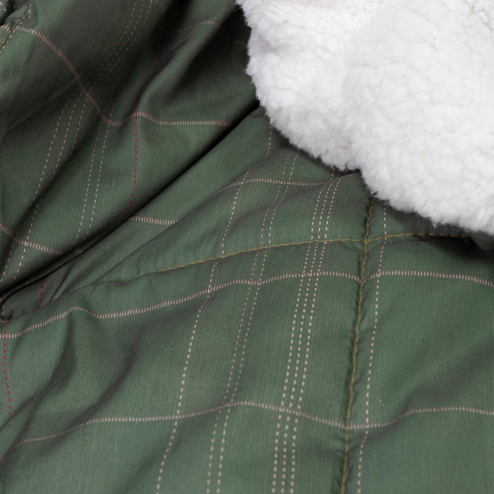 Ardor Boudoir Avalon Faux Fur Sherpa Reverse 3 Piece Comforter Set Green Check at House