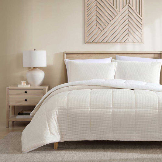 Ardor Boudoir Avalon Faux Fur Sherpa 3 Piece Comforter Set Cream at House