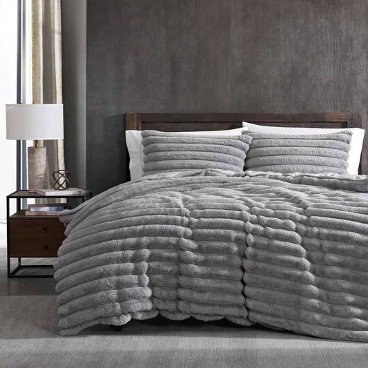Ardor Boudoir Jax Chunky Faux Fur Quilt Cover Set