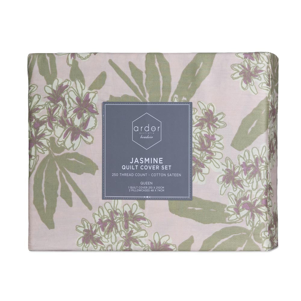Ardor Boudoir Jasmine 250TC Quilt Cover Set Queen at House