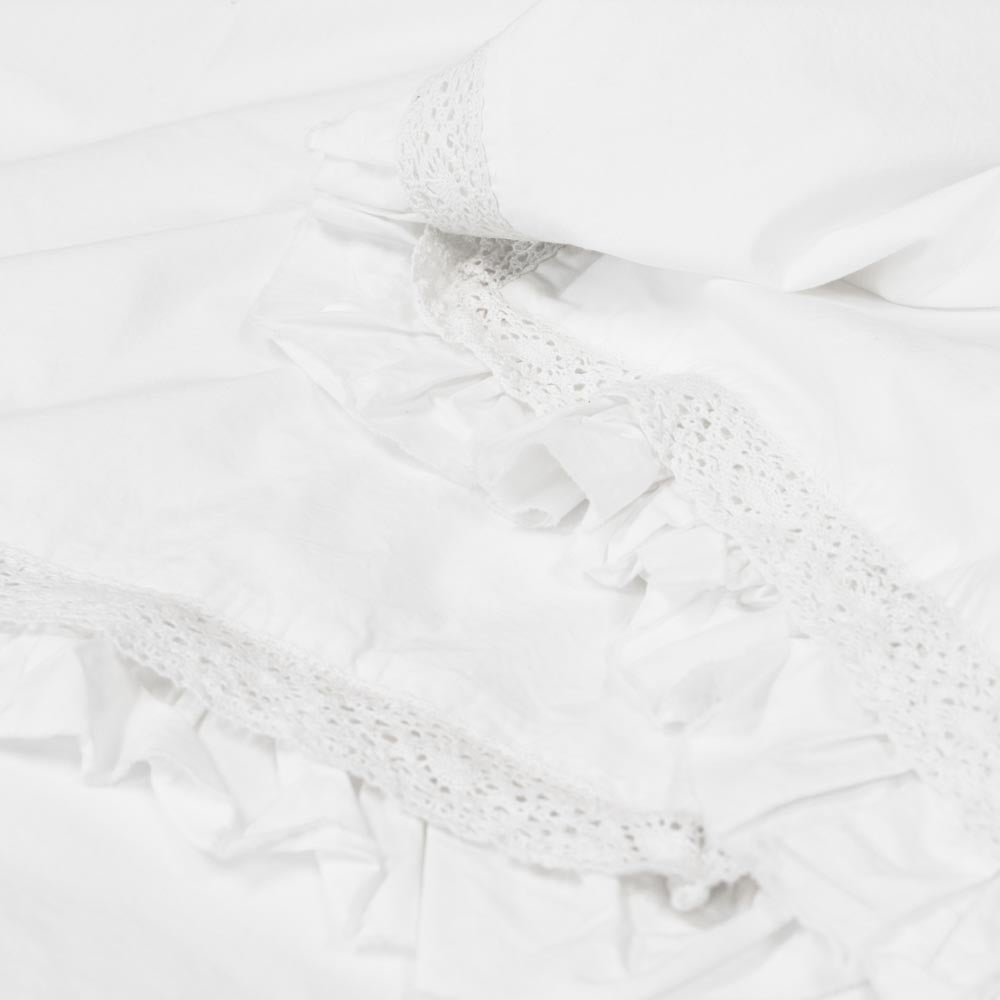 Algodon Adele Ruffle Wash White Quilt Cover Set at House