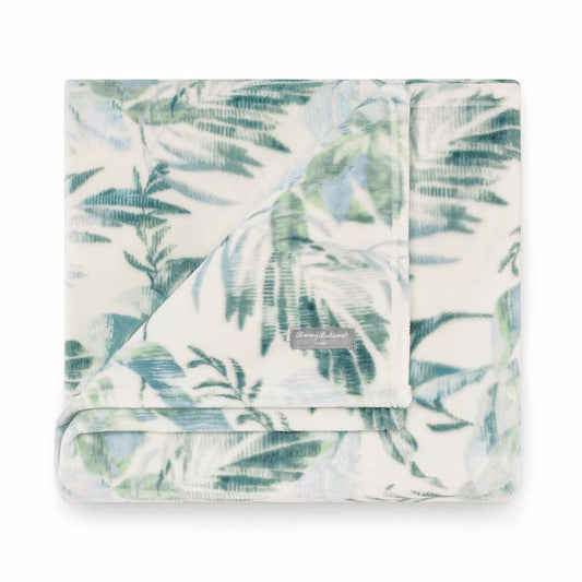 Tommy Bahama Wallpaper Leaves Throw Green at House
