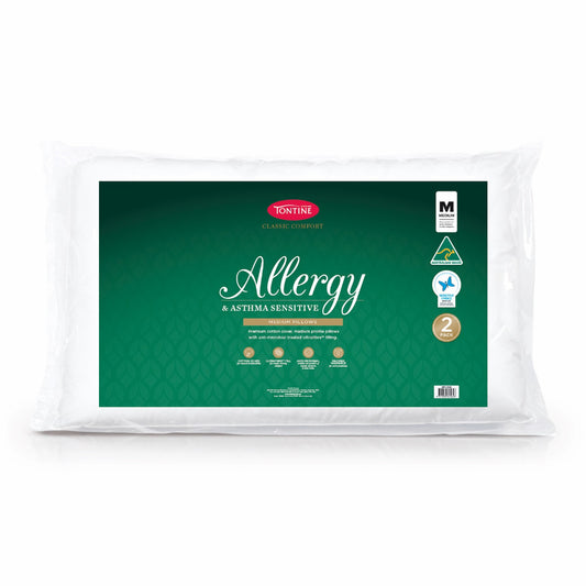 Tontine Classic Comfort Allergy & Asthma Sensitive 2 Pack Pillow Medium