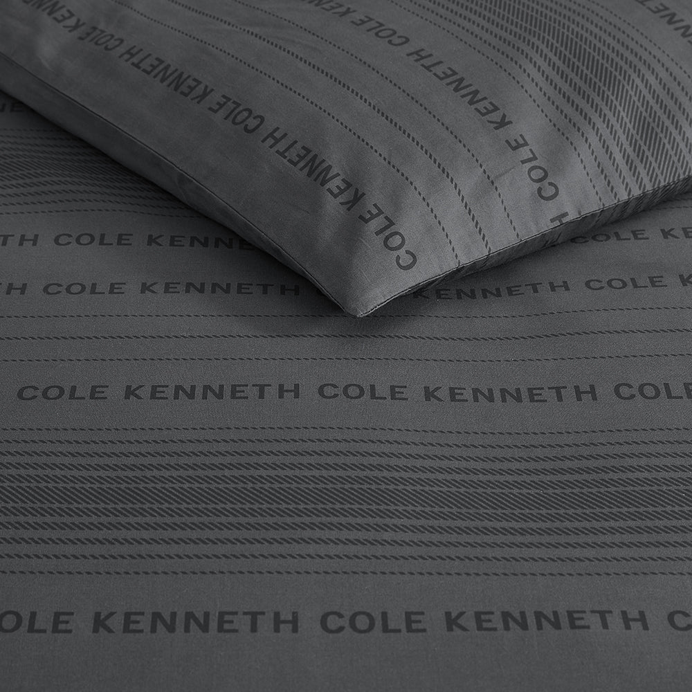 Kenneth Cole Soho Logo Stripe Quilt Cover Set