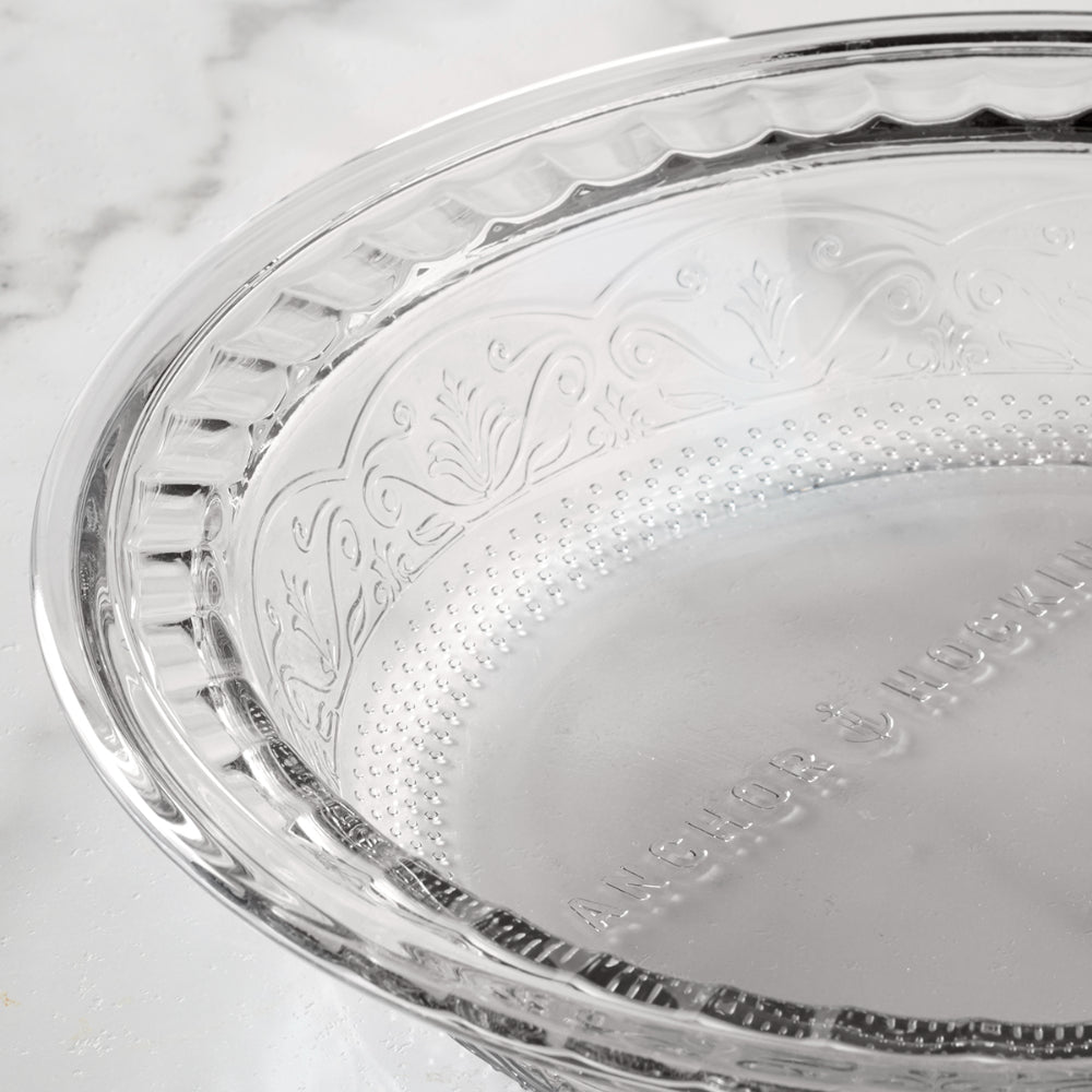 Anchor Hocking Laurel Embossed Pie Dish