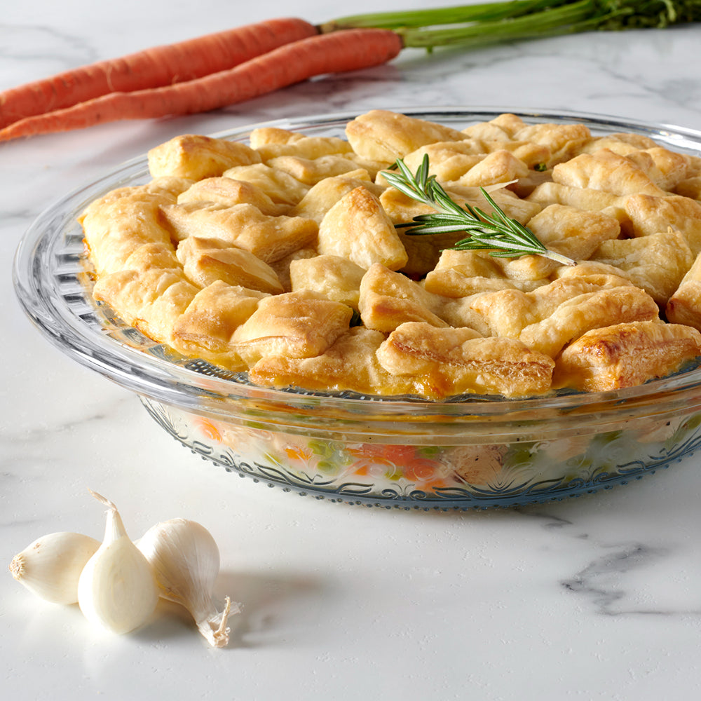 Anchor Hocking Laurel Embossed Pie Dish